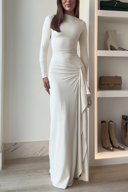 Vestido Largo Elegante de Manga Larga para Mujer
