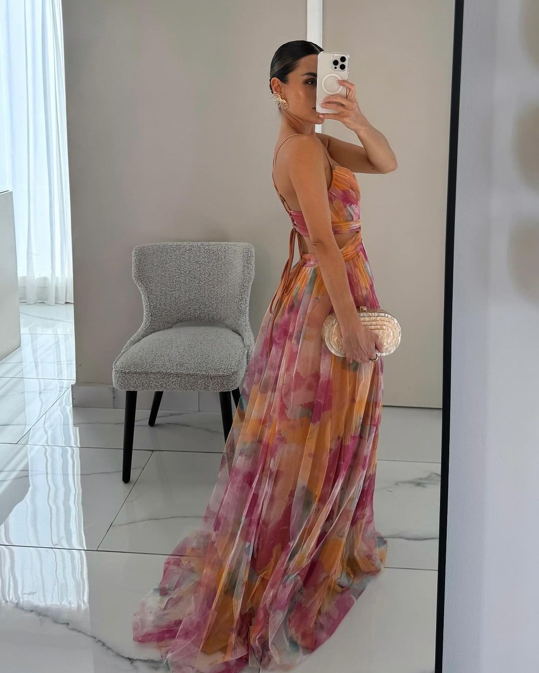 Vestido Largo Estampado de Tirantes para Mujer