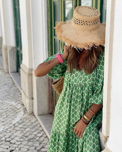 Vestido Largo Estampado de Corte Holgado para Mujer