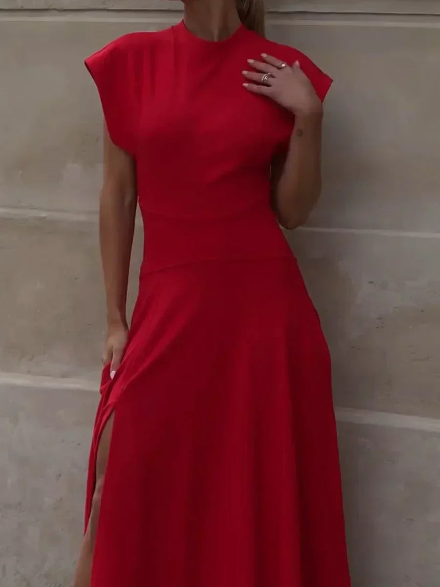 Vestido Largo Elegante de Corte Acampanado para Mujer