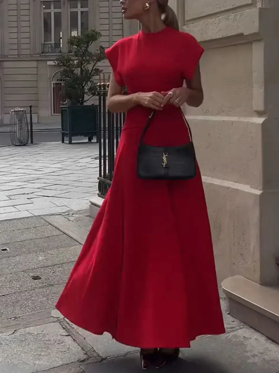 Vestido Largo Elegante de Corte Acampanado para Mujer