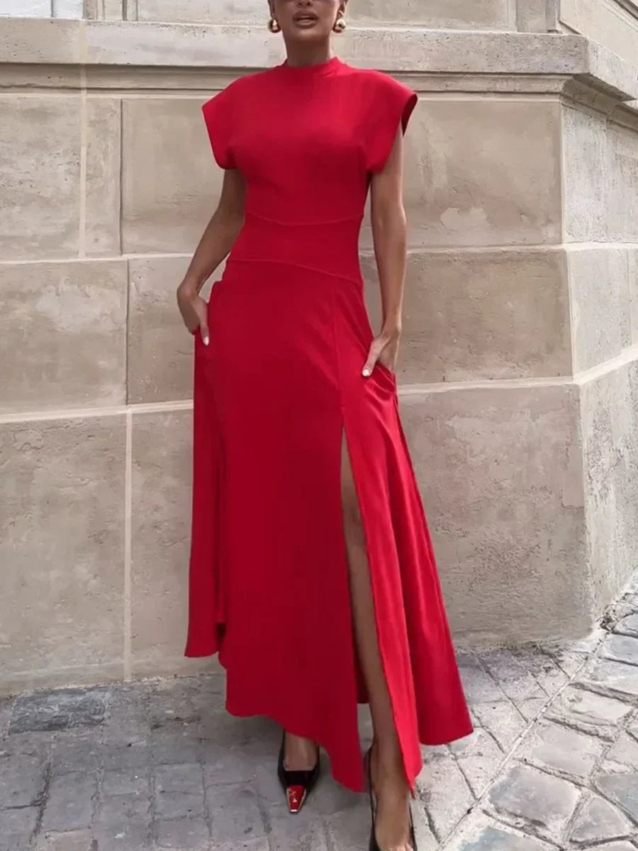 Vestido Largo Elegante de Corte Acampanado para Mujer