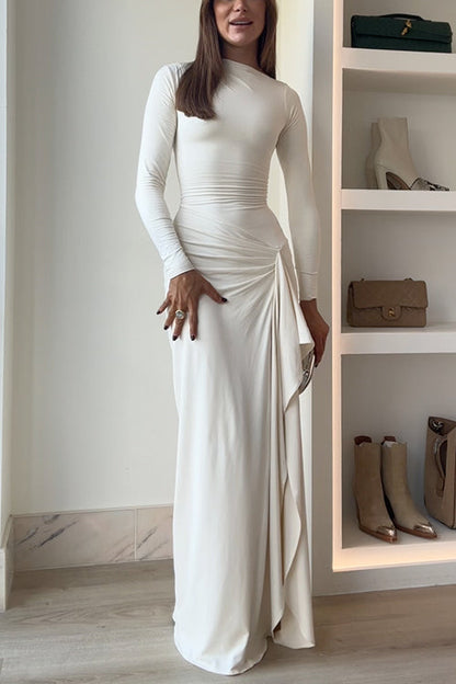 Vestido Largo Elegante de Manga Larga para Mujer
